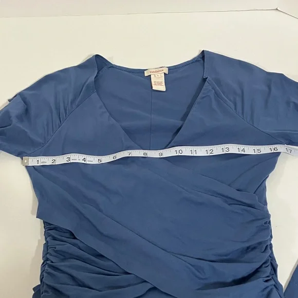 Sundance Eternal Compliments Ruched Wrap Cotton Stretch Dress size S - Picture 4 of 10